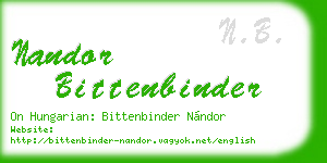 nandor bittenbinder business card